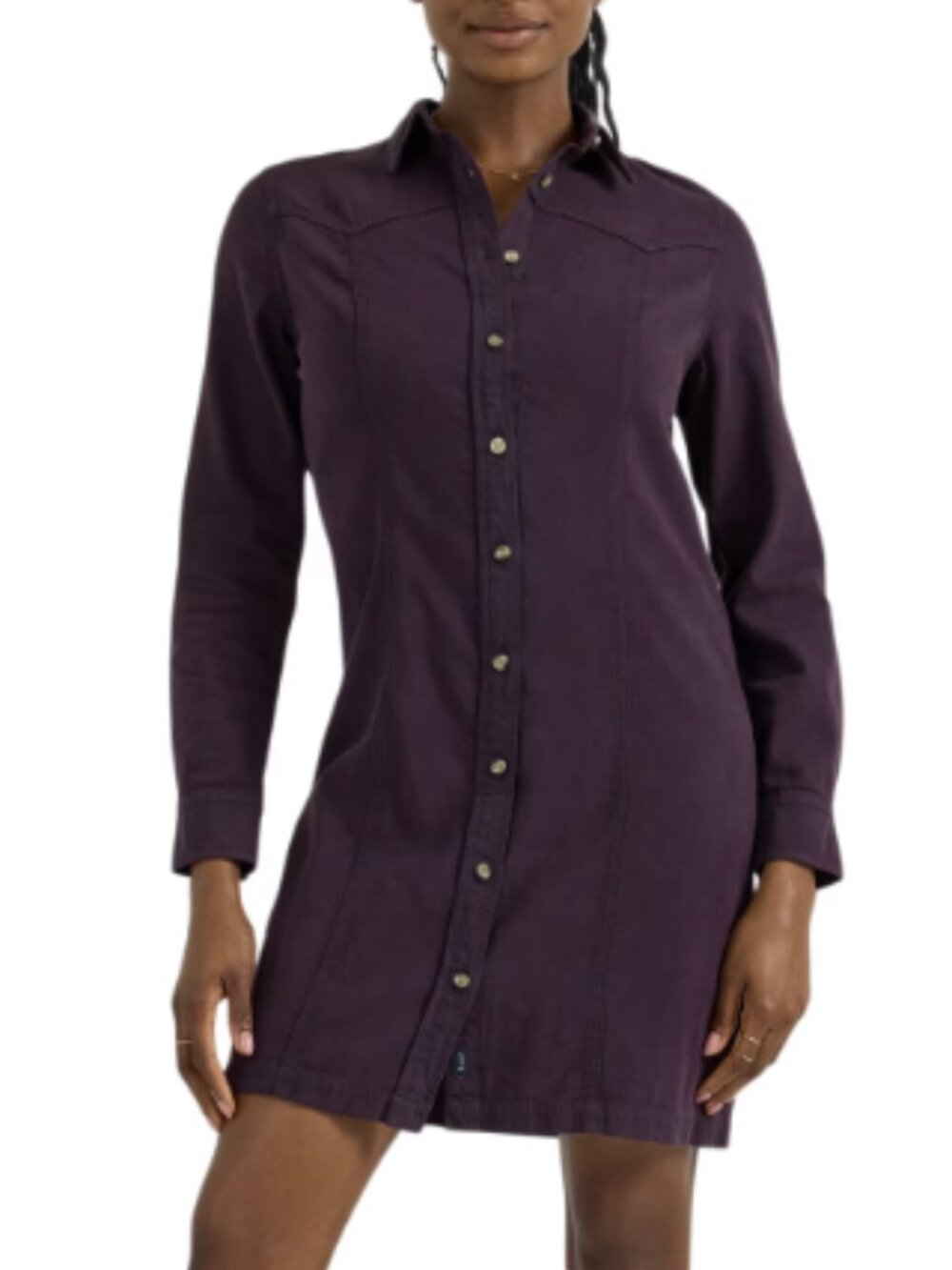 Lee XXL Heritage Western Denim Shirt Dress Cotton Plum Long Sleeve